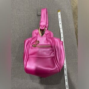 J. Francis hot pink, Barbie pink, mini purse, 3 pocket area, cute, small indent